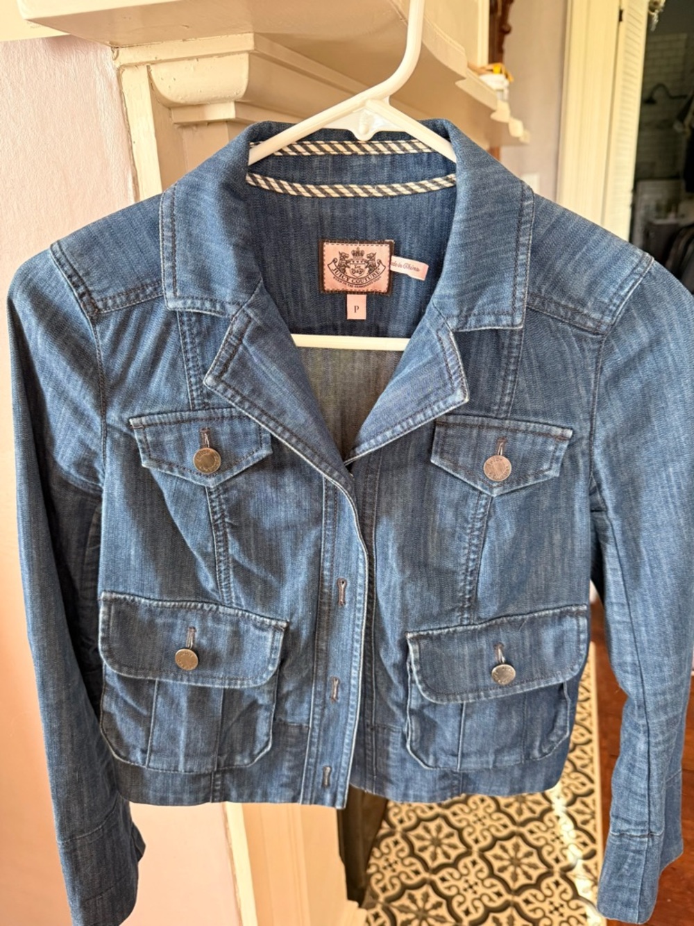 Juicy Couture Denim Jacket with Patch Pockets